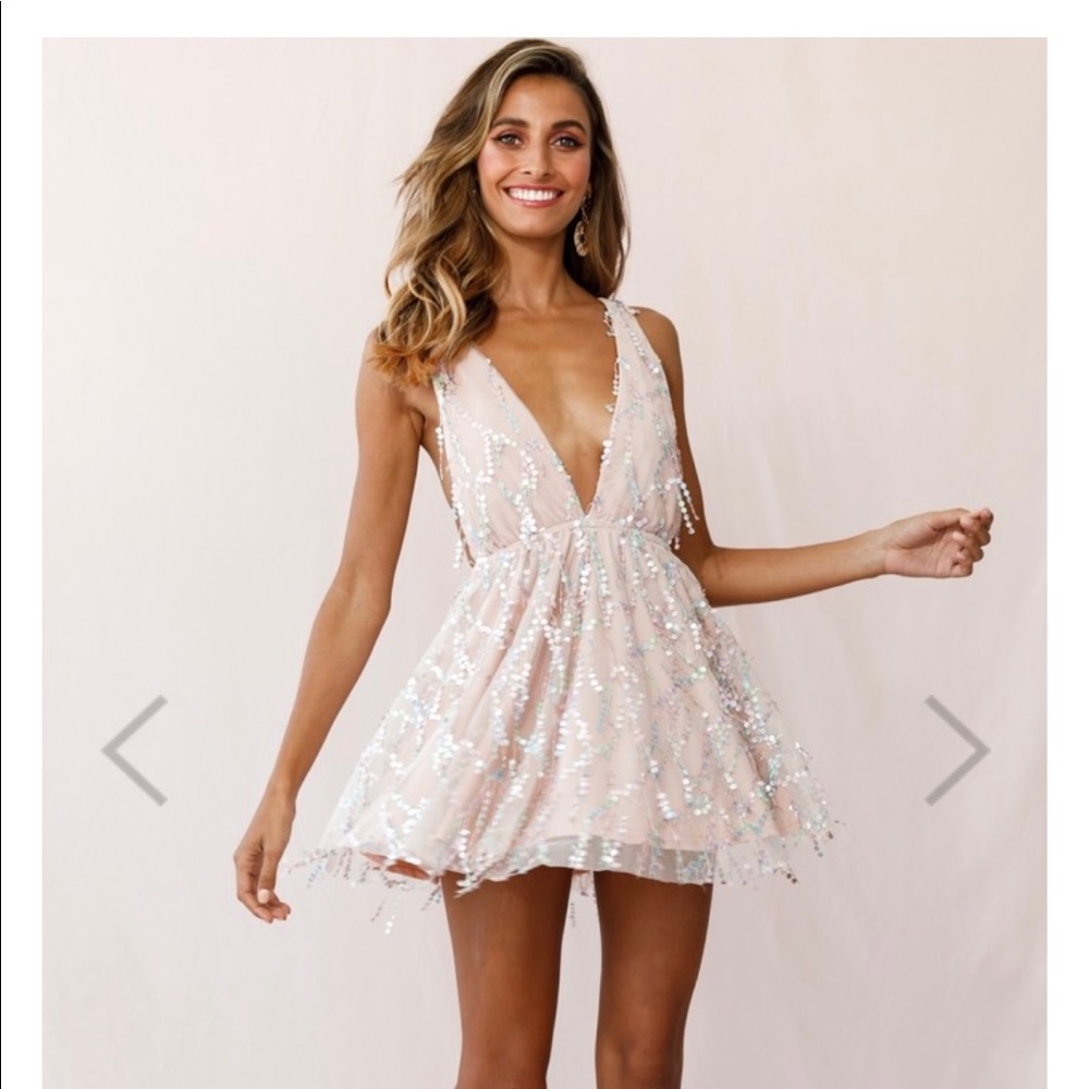 Pink Rainbow Sequin Dress